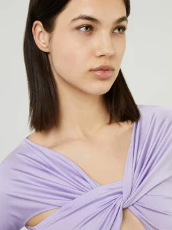 Cropped-Langarmshirt Violett