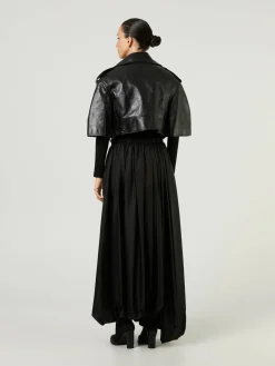 Cropped-Lederjacke Schwarz