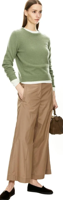 Cropped Stoffhose 'Astrid' Beige