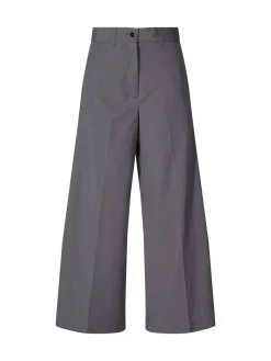 Cropped Stoffhose 'Astrid' Graublau