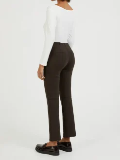 Cropped Stoffhose 'Cindessa' Dunkelbraun