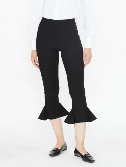 Cropped-Stoffhose in Schwarz