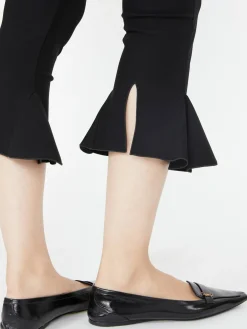 Cropped-Stoffhose in Schwarz
