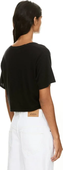 Cropped Top 'Twisted Front' Schwarz