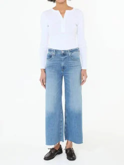 Cropped Wide-Leg-Jeans 'Lyra' Hellblau