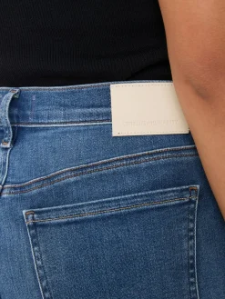 Cropped Wide-Leg-Jeans 'Lyra' Mittelblau