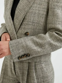 Cropped Wollblazer Grau