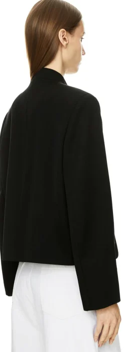 Cropped Wollblazer Schwarz