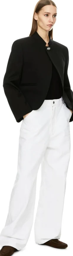 Cropped Wollblazer Schwarz