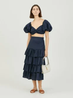 Crop-Top 'Anez' Marineblau
