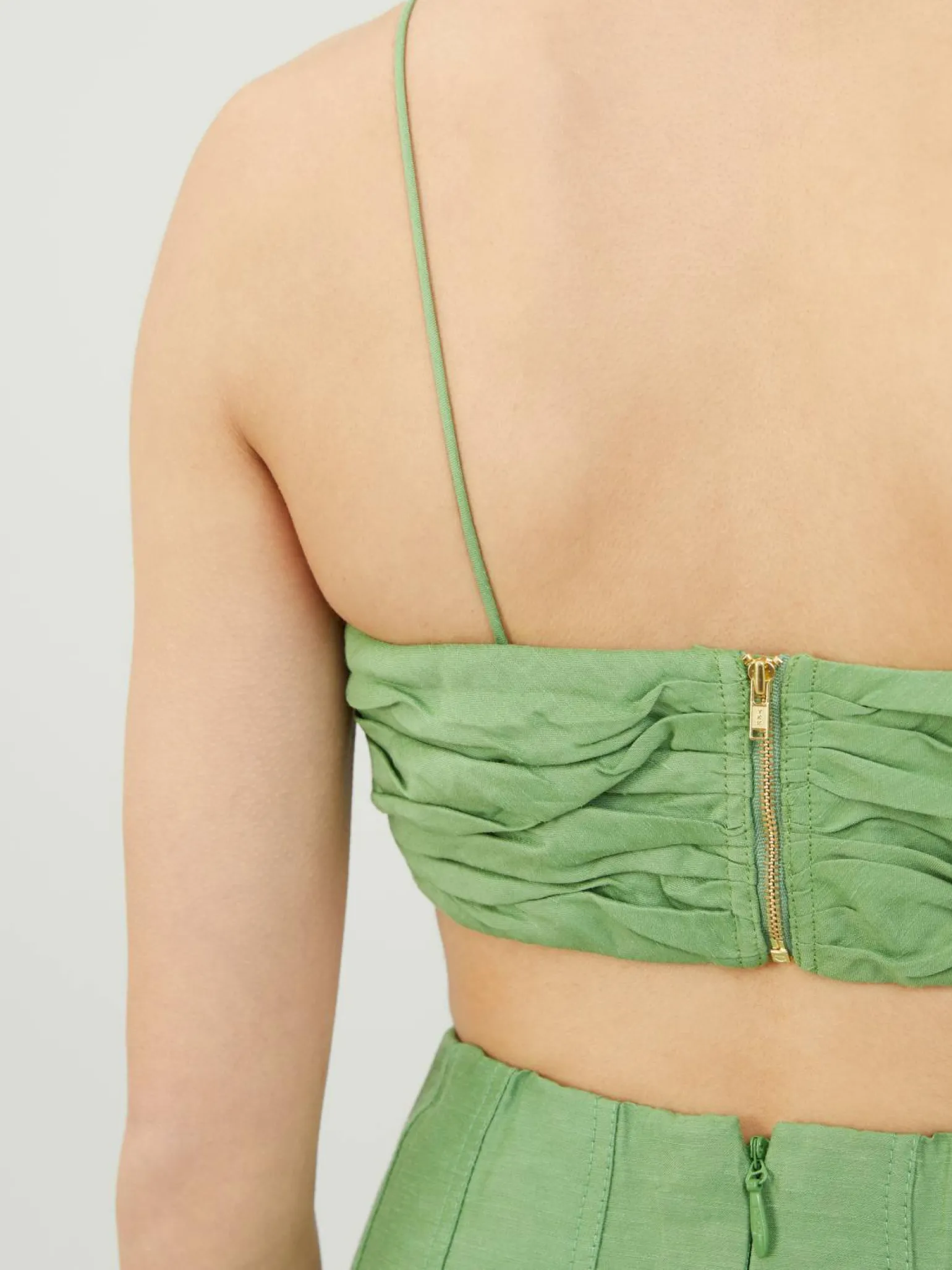 Crop-Top aus Leinen 'Thea' Hellgrün