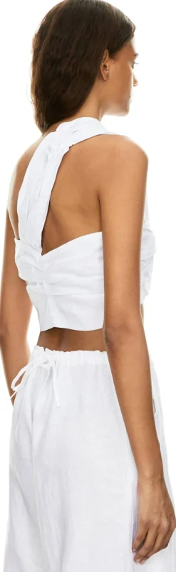 Crop-Top One-Shoulder 'Camil' Weiß