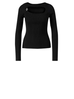 Cut-Out Pullover Schwarz