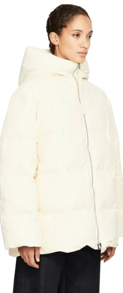 Daunenjacke mit Kapuze Beige