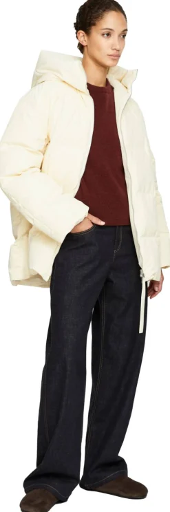 Daunenjacke mit Kapuze Beige