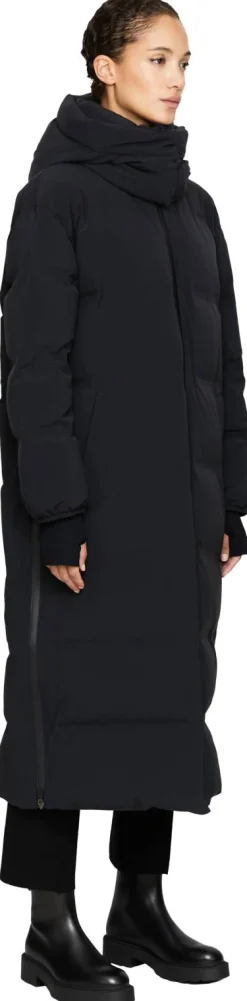 Daunenmantel 'Laminar Long' Schwarz