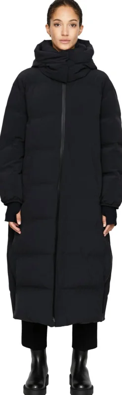 Daunenmantel 'Laminar Long' Schwarz