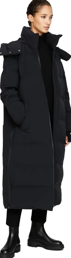 Daunenmantel 'Laminar Long' Schwarz