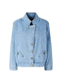 Denim-Bomberjacke 'Nariida Cleo' Blau