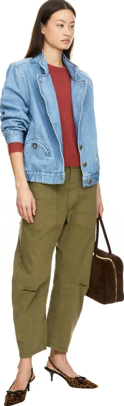 Denim-Bomberjacke 'Nariida Cleo' Blau