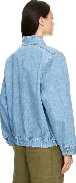 Denim-Bomberjacke 'Nariida Cleo' Blau