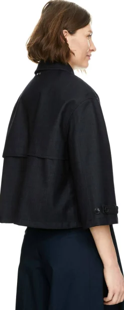 Denim-Jacke aus Wolle Marineblau