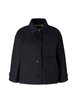 Denim-Jacke aus Wolle Marineblau