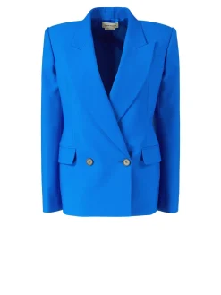 Doppelreihiger Blazer Mittelblau