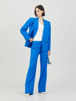 Doppelreihiger Blazer Mittelblau