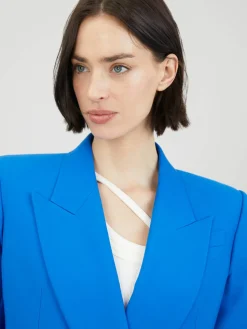 Doppelreihiger Blazer Mittelblau