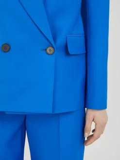 Doppelreihiger Blazer Mittelblau