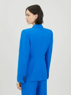 Doppelreihiger Blazer Mittelblau