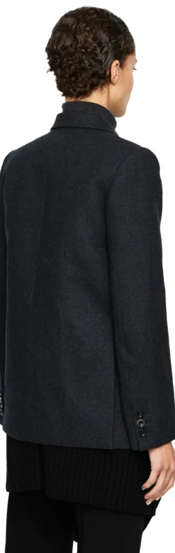 Doppelreihiger Wollblazer mit Wolljacke Grau