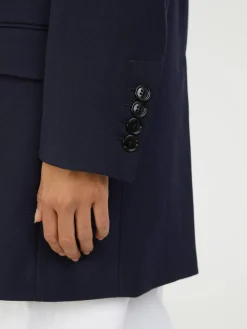 Doppelreihiger Wollblazer Marineblau
