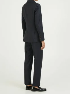 Doppelreihiger Wollblazer Marineblau