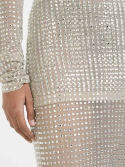 Drapiertes Longsleeve Silber