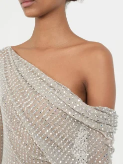 Drapiertes Longsleeve Silber