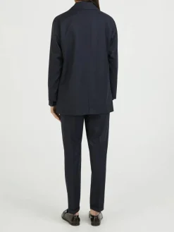 Einreihiger Wollblazer Marineblau