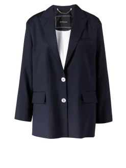 Einreihiger Wollblazer Marineblau