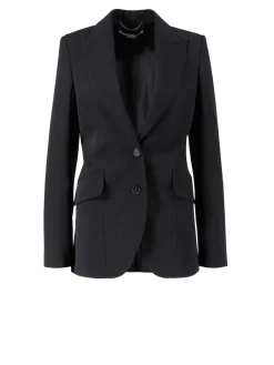 Einreihiger Wollblazer Schwarz
