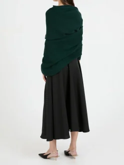 Einärmlige Cashmere-Stola Dunkelgrün