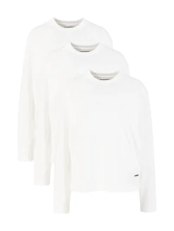 3er-Pack Langarmshirt aus Baumwolle Weiß