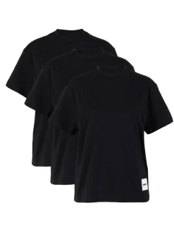 3er-Set Kurzarm T-Shirt Schwarz