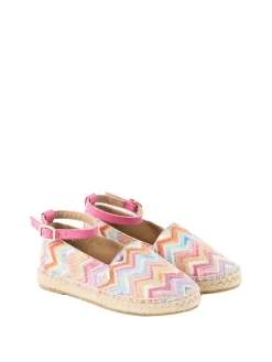 Espadrilles mit Chevron-Print Multi