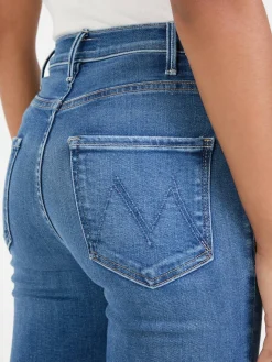 Flared Cropped Jeans 'The Hustler Ankle Fray' Mittelblau