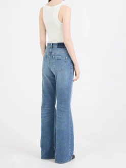 Flared-Leg Jeans Hellblau