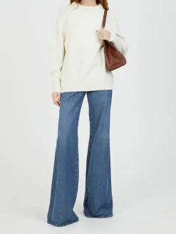 Flared-Leg Jeans Marineblau
