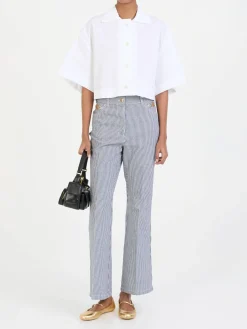 Flared-Leg Jeans Marineblau