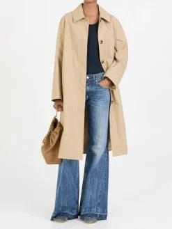 Flared-Leg Jeans Mittelblau