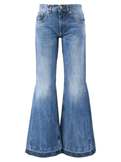 Flared-Leg Jeans Mittelblau